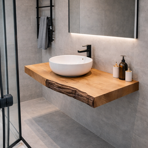 Blaturi de baie, lemn masiv de stejar � blat pentru lavoar, blat rustic modern - casă & stil de viață - mobilier artizanal - alt mobilier - Artynos.ro