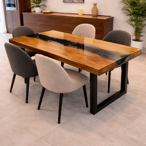 Masa din lemn masiv cu rasina epoxy , Casa & Stil de viata, Mobilier artizanal, Mese, , ARTYNOS