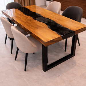 Masă din lemn masiv cu rășină epoxy  - casă & stil de viață - mobilier artizanal - mese - Artynos.ro