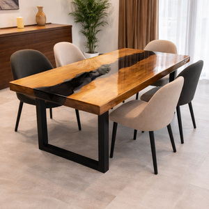 Masă din lemn masiv cu rășină epoxy  - casă & stil de viață - mobilier artizanal - mese - Artynos.ro