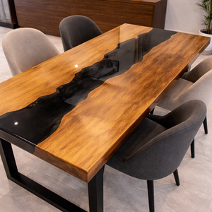 Masă din lemn masiv cu rășină epoxy  - casă & stil de viață - mobilier artizanal - mese - Artynos.ro