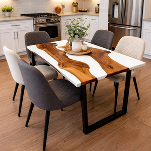 Masa din lemn masiv cu rasina epoxy  - Artynos.ro