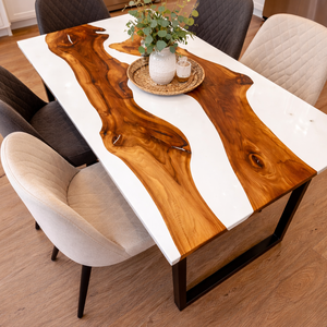 Masă din lemn masiv cu rășină epoxy  - casă & stil de viață - mobilier artizanal - mese - Artynos.ro