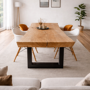 Masa bucatarie din lemn masiv cu margini naturale - 180x60x75 cm, Casa & Stil de viata, Mobilier artizanal, Mese, , ARTYNOS