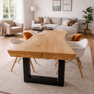 Masă bucătărie din lemn masiv cu margini naturale - 180x60x75 cm - casă & stil de viață - mobilier artizanal - mese - Artynos.ro