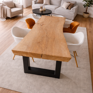 Masă bucătărie din lemn masiv cu margini naturale - 180x60x75 cm - casă & stil de viață - mobilier artizanal - mese - Artynos.ro