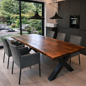 Masa din lemn masiv de nuc - 180x80x75 cm - margini naturale - Live Edge, Casa & Stil de viata, Mobilier artizanal, Mese, , ARTYNOS