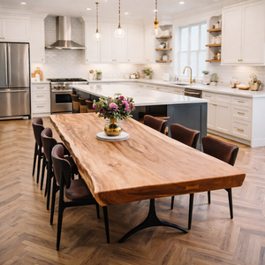 Masa bucatarie din lemn masiv de - margini live edge, Casa & Stil de viata, Mobilier artizanal, Mese, , ARTYNOS