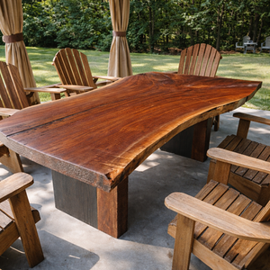 Masa din lemn masiv  pentru terasa - foisor - 220x100 cm - masa 12 persoane, Casa & Stil de viata, Mobilier artizanal, Mese, , ARTYNOS