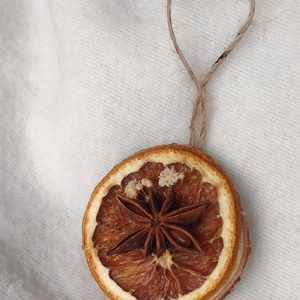 6 globuri naturale din felie de lemn si portocală uscată - crăciun - decorațiuni de crăciun de casă - globuri de crăciun - Artynos.ro