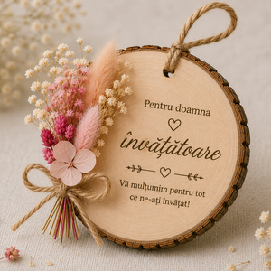 Cadou pentru învățătoare - Felie de lemn natural - casă & stil de viață - seturi de cadou - Artynos.ro