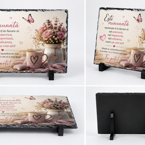 Ardezie decorativă motivațională  - casă & stil de viață - decorațiuni de casă - decorațiuni de masă și rafturi - decorațiuni de masă - Artynos.ro