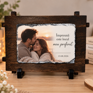 Cadou personalizat pentru cuplu � ardezie cu fotografie și mesaj - casă & stil de viață - decorațiuni de casă - decorațiuni de masă și rafturi - decorațiuni de masă - Artynos.ro