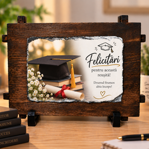 Cadou personalizat pentru absolvire � ardezie cu mesaj - Artynos.ro