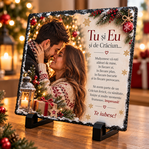 Cadou personalizat de Craciun pentru cuplu � ardezie cu fotografie si mesaj, Craciun, Cadouri de Mos Craciun, Cadouri de Mos Craciun, , ARTYNOS