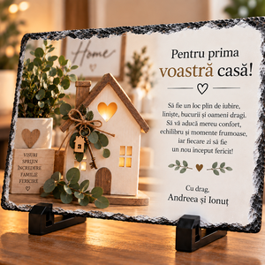 Cadou personalizat pentru casă nouă � ardezie cu mesaj pentru cuplu - casă & stil de viață - decorațiuni de casă - decorațiuni de pereți - placă decorativă - Artynos.ro