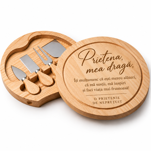 Cadou personalizat prin gravare - Set ustensile branzeturi de lemn, Casa & Stil de viata, Seturi de cadou, Altele, ARTYNOS