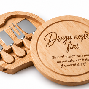 Set pentru brânzeturi din lemn personalizat prin gravare � cadou pentru fini - casă & stil de viață - seturi de cadou - Artynos.ro