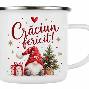 Cana de Craciun personalizata � cana emailata cu model de Craciun - Artynos.ro
