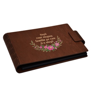 Album foto A5 personalizat, din lemn, Maro, GuestBook, mesaj Nasi, pictat - Artynos.ro