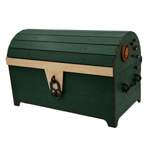 Cufar din lemn, Verde, pentru Trusou Botez, 35x18x23 cm, lucrat manual, Jucarii si echipamente pentru copii, Daruri de botez, Gravare, pirogravura, Prelucrarea lemnului, ARTYNOS