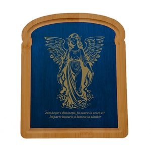 Tablou, gravat, cu mesaj, lemn, natur, albastru, 23x20x1cm, Casa & Stil de viata, Accesorii pentru decorat casa, Decoratiuni de pereti, decoratiuni suspendate, Placa decorativ, Gravare, pirogravura, Prelucrarea lemnului, ARTYNOS