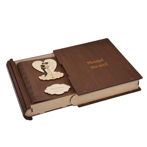 Album foto din lemn personalizat, Guestbook de nunta, Maro, A5, pix si lipici stick inclus - accesorii nuntă - amintiri și cadouri de nuntă - carte de amintiri nuntă și carte oaspeți - Artynos.ro