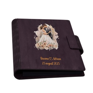 Guestbook de nunta, Album foto din lemn personalizat, Mov, A5, Piksel, pix si lipici stick inclus, Accesorii nunta, Amintiri si cadouri de nunta, Carte de amintiri nunta si carte oaspeti, Gravare, pirogravura, Prelucrarea lemnului, Acest Album foto Guestbook, este o Carte de oaspeti sau un Caiet de amintiri in care veti strange, ..., ARTYNOS