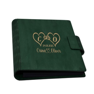 Guestbook de nunta, inimi, Album foto din lemn personalizat, Verde inchis, A5, Piksel, pix si lipici stick inclus, Accesorii nunta, Amintiri si cadouri de nunta, Carte de amintiri nunta si carte oaspeti, Gravare, pirogravura, Prelucrarea lemnului, Acest Album foto Guestbook, este o Carte de oaspeti sau un Caiet de amintiri in care veti strange, ..., ARTYNOS