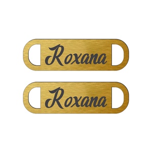 Set 2 Tag-uri personalizate, Piksel, pentru sneakersi, 4.5 x 1.3 cm - Artynos.ro
