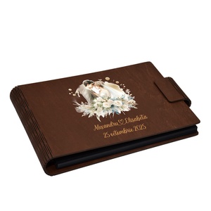 Album foto A5 personalizat, din lemn, Maro, Piksel, GuestBook, Caiet amintiri, Nunta, Accesorii nunta, Amintiri si cadouri de nunta, Albume foto de nunta, Gravare, pirogravura, Prelucrarea lemnului, ARTYNOS