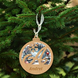 Glob lemn, dublu strat, personalizat nume, decoratiune brad Craciun, 10 cm - crăciun - decorațiuni de crăciun de casă - globuri de crăciun - Artynos.ro Glob lemn, dublu strat, personalizat nume, decoratiune brad Craciun, 10 cm - crăciun - decorațiuni de crăciun de casă - globuri de crăciun - Artynos.ro