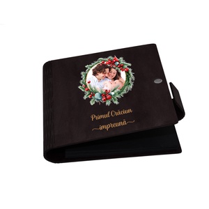 Album foto, coperta lemn, personalizat, Primul Craciun impreuna, Wenge, Piksel, 22x22 cm - crăciun - cadouri de moș crăciun - cadouri de moș crăciun - Artynos.ro