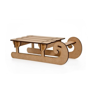 Set 2 bucati Decoratiune Craciun, saniuta din lemn  - crăciun - decorațiuni de crăciun de casă - figurine pentru pomul de crăciun - Artynos.ro