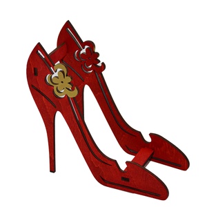 Suport telefon, Piksel, Pantofi cu toc, rosu, cu ornament auriu - Artynos.ro