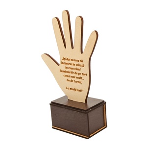 Trofeu din lemn, personalizat, cu mesaj, pe suport din HDF,  22X14 cm - casă & stil de viață - decorațiuni de casă - decorațiuni de masă și rafturi - decorațiuni de masă - Artynos.ro