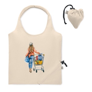 Sacosa de cumparaturi, din bumbac reciclat, Piksel, pliabila M1 - genți și portofele - geantă pentru cumpărături - totebaguri - Artynos.ro