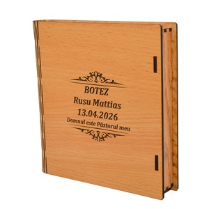 Cutie Personalizabila Pentru Fotografii si USB Stick, Nunta, Botez, Mot, Absolvire..., Jucarii si echipamente pentru copii, Daruri de botez, Prelucrarea lemnului, Gravare, pirogravura, ARTYNOS