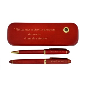 Set pix si stilou in cutie din lemn de trandafir, cadou personalizat, Accessorii si unelte, Unelte, instrumente, Ustensile desen si scris, Gravare, pirogravura, ARTYNOS