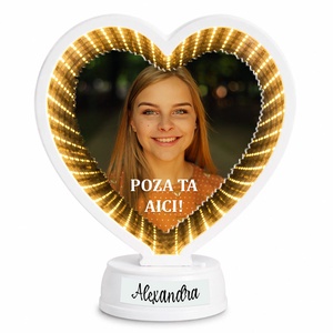 Rama foto, personalizata, Piksel, INIMA cu lumina led  - Artynos.ro