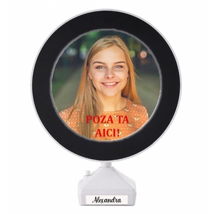 Rama foto, personalizata, Piksel, ROTuNDA cu lumina led  - Artynos.ro