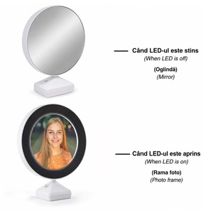 Rama foto, personalizata, Piksel, ROTuNDA cu lumina led  - accesorii nuntă - amintiri și cadouri de nuntă - cadou nuntă - ramă foto cu pușculiță de bani - Artynos.ro