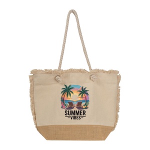 Geanta, Tote Bag, Piksel, din bumbac si baza de iuta, 48x38 cm, M1 - genți și portofele - geantă pentru cumpărături - totebaguri - Artynos.ro