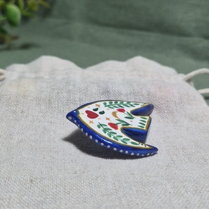 Broșă pasăre folklore - bijuterii - broșe - Artynos.ro
