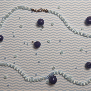 Colier Handmade cu Margele si Charm Afina - Artynos.ro