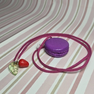 Colier Lung cu Pandantiv Macaron din Lut - bijuterii - coliere - coliere cu pandative - Artynos.ro