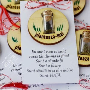 Mărțișor plantabil , Bijuterii, Mărțișor, Gravare, pirogravură, Pictură, ARTYNOS