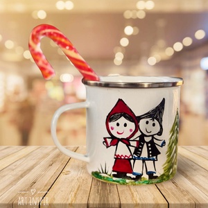 Cana pictata din email, Craciun, Cadouri de Mos Craciun, Cadouri de Mos Craciun, Pictura, ARTYNOS