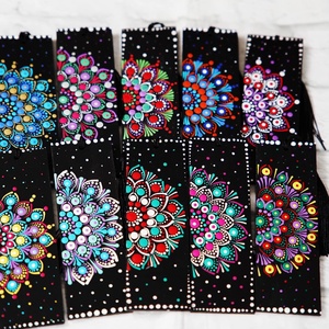 Semn de carte pictat stil mandala  - cărți și creații cu tematică muzicală, cadouri - semn de carte - Artynos.ro