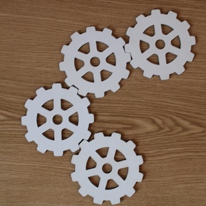 Suport pahar, mdf alb 2.5 mm  - roata dintata - casă & stil de viață - accesorii pentru echipamente de bucătărie - accesorii de servire - suporturi pahare - Artynos.ro